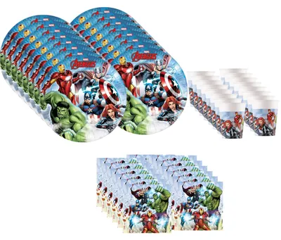 Produktbild von Avengers Infinity Stones Party Deko Set 52 teilig Kindergeburtstag Geschirr