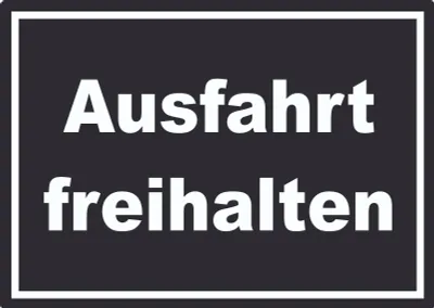 Produktbild von Ausfahrt freihalten Schild weiß-schwarz A0 (841x1189mm)