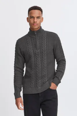 Produktbild von Blend BHBASIM Herren Strickpullover Troyer Grobstrick Pullover Baumwollmischung regular fit