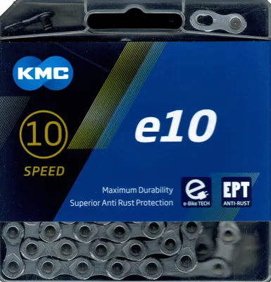 Produktbild von KMC e10 Ebike Kette 10 fach EPT Anti Rost Extra Long 136 Glieder Pedelec