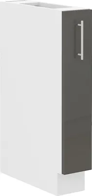 Produktbild von Küche Lara Grau Hochglanz Unterschrank 15 cm Schrankauszug Küchenschrank Küche