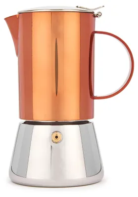 Espressokocher aus Edelstahl, 2 ml, Kupfer, 4 Tassen