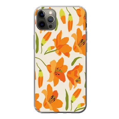 Produktbild von MuchoWow® Handyhülle Schutzhülle Hülle für iPhone 12 Pro Max Blumen - Lilie - Muster Silikon Softcase Handy Hülle - Hartschale
