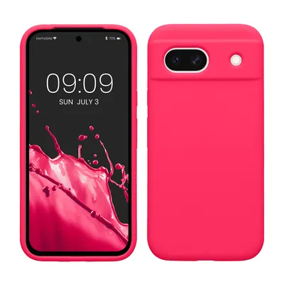 Produktbild von kwmobile Handyhülle für Google Pixel 8a Hülle, für Pixel 8a Case - Hülle Silikon - kabelloses Laden - Neon Pink