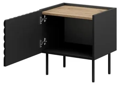 Image de Table de chevet ONDA 2 pièces 50x40x54 noire