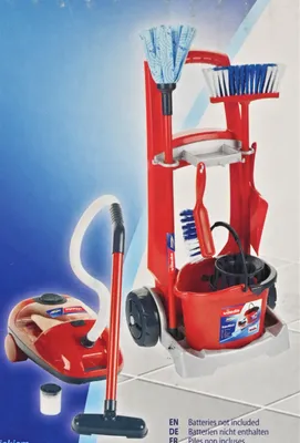 Produktbild von Theo Klein 6742 Vileda Besenwagen | Inklusive Putz-Zubehör | Batteriebetriebener Staubsauger mit Saug- und Soundfunktion | Spielzeug für Kinder ab 3 Jahren