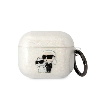 Obrázek produktu pro Pouzdro Karl Lagerfeld Glitter Karl&Choupette Na Airpods 3 - Přesroczyste