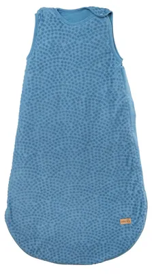 Obrázok produktu pre Spací vak pre bábätko Seashells Indigo, 90 cm - Celoročný detský spací vak z bavlny - mušelín - modrá farba