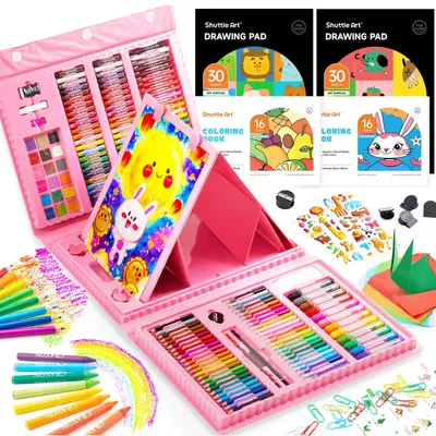 Kinder-Kunstset 335-teilig mit Staffelei, rosa