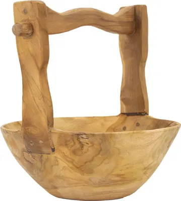 Zdjęcie produktu dla o Ferretti dekoracyjna miska w kształcie kosza Timbo 32x25x27 cm brązowa