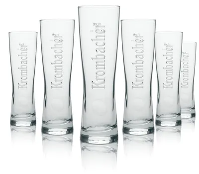 Produktbild von 6x Krombacher Glas 0,3l Bier Pokal Tulpe Star Cup Relief Gläser Pils Gastro Bar