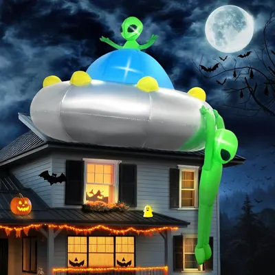 Productafbeelding van Opblaasbare Decoratie - Tuindecoratie Feest - Halloween Versieren - Ingebouwde LED Verlichting - 12 x 20 x 21 cm - Meerkleurig