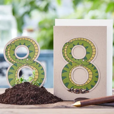 Image de Carte d'anniversaire n° 8 - Carte à planter avec étiquette de semis et