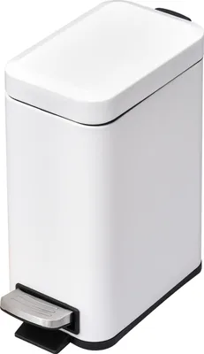 Produktbild von Mülleimer 5L Treteimer Mit Deckel Und Fußpedal, Inneneimer, Metall, Weiß, 29,2X14X32 Cm, Für Wohnzimmer, Büro