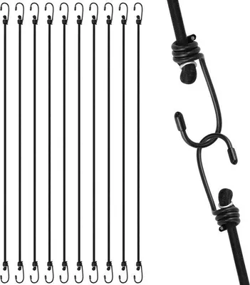 Produktbild von Spannbänder mit Haken 10 Stück 100 cm - Robuste Zurrgurte für Gepäck und Camping