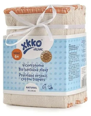 Obrázok produktu pre XKKO Organic Viacvrstvové plienky (4/6/4) BirdEye NATURAL - Infant