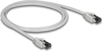 Image de DELOCK RJ45 Netzwerkkabel Cat.8.1S/FTP 1m bis 40Gbps Grau