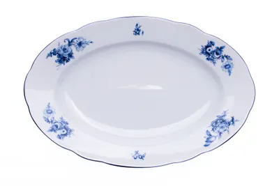 Zdjęcie produktu dla Thun 1794 Owalna miska, czeska porcelana, róża, 36 cm, niebieska róża, Thun