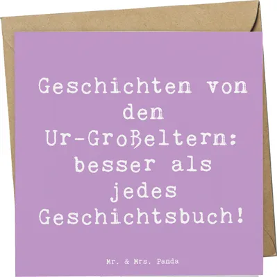 Produktbild von Mr. & Mrs. Panda Glückwunschkarte Spruch Ur-Großeltern Geschichten - Lavendeltraum - Geschenk, Grußkarte, Inspiration, Ahnen, faltkarte, Familie, Freude, anlasskarte