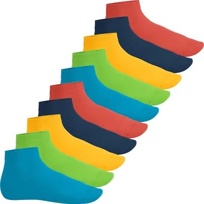 Produktbild von Footstar EVERYDAY! 10 Paar Damen Herren Quarter Socken - Trendfarben 35-38
