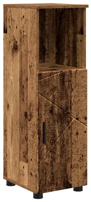 Image de vidaXL Armoire de salle de bain avec rangement avec porte Vieux bois 30 x 35 x 95 cm