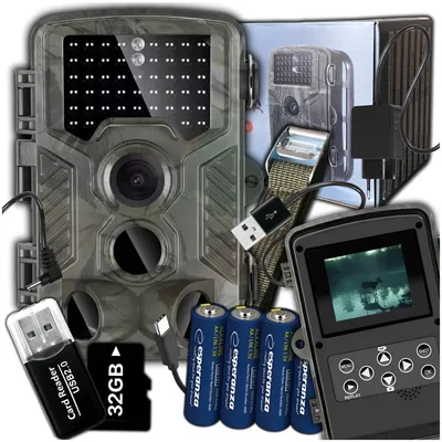 Produktbild von Fotopast kamera lovecká IR lesní s kartou 32GB Vodotěsná IP65 + Baterie + Napájecí adaptér