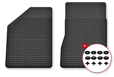 Image de Tapis avant en caoutchouc pour Toyota RAV4 II 2000-2003 (SUV) – 2 pièces, noirs, semi-universel, adapté