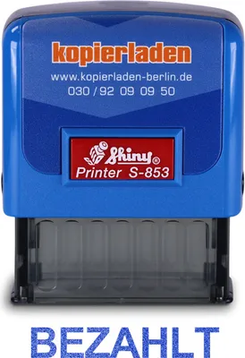 Produktbild von Stempel BEZAHLT, Shiny S-853, selbstfärbend, inkl. Textplatte 18 x 47 mm