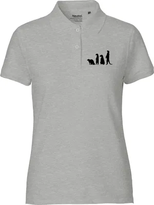 Produktbild von Huuraa Damen Polo Shirt Erdmännchen Silhouette S Sport Grey Bio Baumwolle Fairtrade Poloshirt Geschenkidee