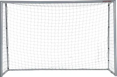 Produktbild von Fußballtor mit PE-Netzgewebe, Fußball-Tor für Kinder und Erwachsene, 300 x 120 x 200 cm, Stahl, PE, für Garten, Fußballtraining, Grau