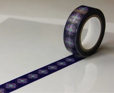 Obrázek produktu pro Dekoband - Fialová s motivem - Přesouvatelný - 15 mm x 10 m