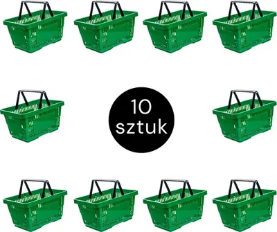 Obrázok produktu pre Nákupný košík H-22 cm L-30 cm G-43 cm zelený (sada 10 ks) N