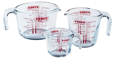 Obrázok produktu pre Sada odmerných pohárov Pyrex Glas, značka Iconics, 3-dielna – 250 ml, 500 ml a 1 liter