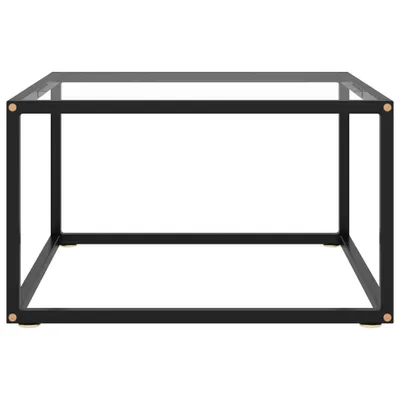 Image de vidaXL Table d'appoint noire avec verre trempé 60x60x35 cm