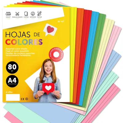 Zdjęcie produktu dla Kolorowy papier A4 o gramaturze 80g, idealny do drukarek i rękodzieła. Kolorowe arkusze dla dzieci, do kreatywnych projektów