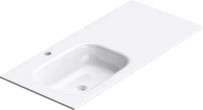 Image de doporro Lavabo vasque blanc 100cm à encastrer lave main rectangulaire Colossum04 100x48x14cm