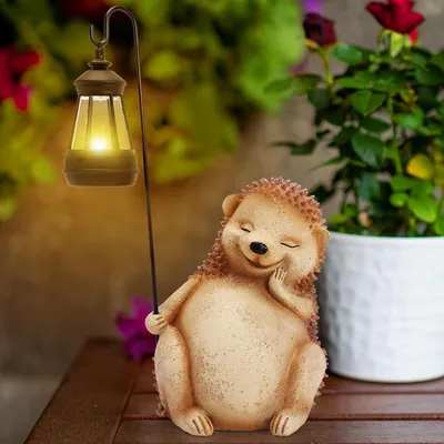 Produktbild von Gartenfigur Igel mit Solarbeleuchtung, dekorative Gartendekoration, Tierfigur mit Solarlicht, Gartendeko, Einzugsgeschenk