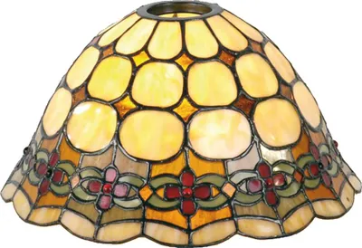 Produktbild von Clayre & Eef Lampenschirm Tiffany Ø 25x15 cm Beige Rot Glas
