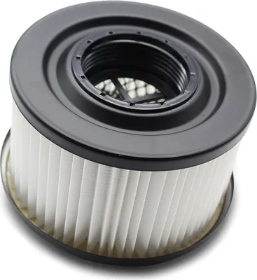 A close-up view of a cylindrical air filter.