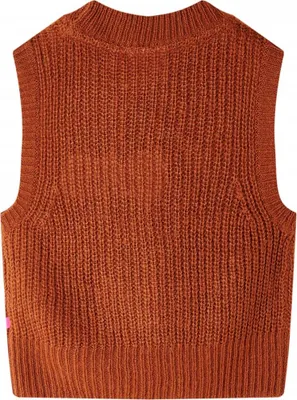 Produktbild von vidaXL Kinder-Pulloverweste Gestrickt Cognac 116