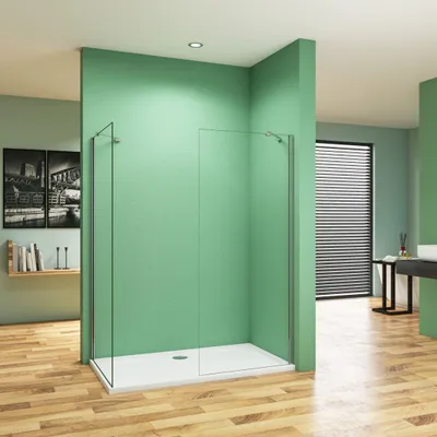 Produktbild von B.140x30cm H.200cm Duschabtrennung Walk in 8mm Nano Glas Badezimmer Duschwand