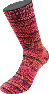 Produktbild von Lana Grossa - Meilenweit 8-fach 150g Caprese 9979 rot orange burgund violett asternrot anthrazit dunkelbraun