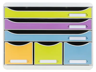 Produktbild von Exacompta Schubladenbox STOREBOX, 6 Schubladen, Pop N'Co Farben sortiert 306909D