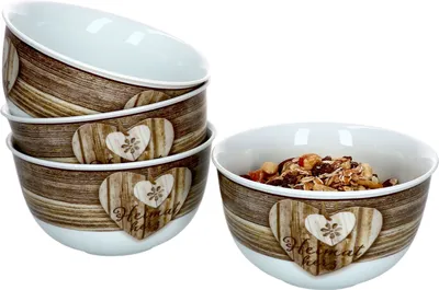 Obrázek produktu pro sada 4 misek Heart Chalet Cereal Salad Dessert Bowl 4 osoby porcelán Ritzenhoff