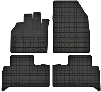 Produktbild von Gummimatten passend für Renault Scenic II (2003-2009) / Scenic III (2009-2016)  Gummi Fußmatten Satz Schwarz + Stopper