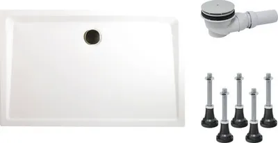 Produktbild von SCHULTE Duschwannen Komplettset ExpressPlus 90 x 100 x 3.5 cm alpinweiß glatt EP212910 04