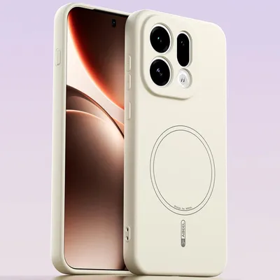Obrázek produktu pro Magnetické pouzdro pro Oppo Find X9, kompatibilní s MagSafe, tekutý silikon, nárazuvzdorné a odolné proti poškrábání Béžová