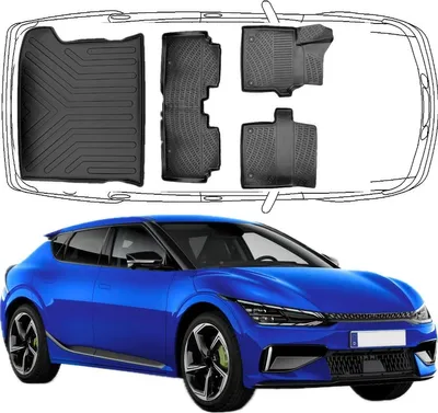 Produktbild von 3D Auto Fußmatten & Kofferraumwanne Set Kompatibel mit KIA EV6 2022-2024