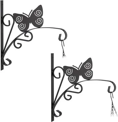 Productafbeelding van Plantenhaak set, 2 stuks, voor wandmontage, 30x29 cm, zwart