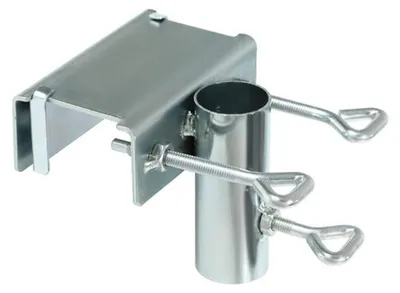 Obrázek produktu pro Držák slunečníku na balkonové zábradlí, kov, průměr tyče slunečníku 3,6 cm, průměr zábradlí 4-5 cm